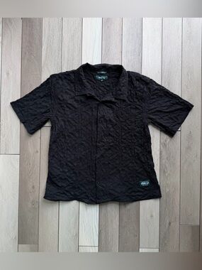 AFIELD OUT textured short sleeve cotton button-up shirt (Men’s)